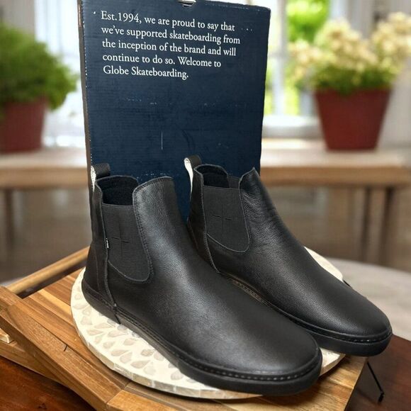 Globe Dover II Black Wasted Talent Leather Chelsea Skate Boots Mens 14 US EUR 48 main image 8
